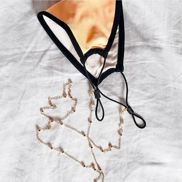 Accessories - Mask Golden Pearl Chain